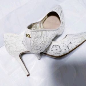 Karl Lagerfeld White Lace Shoes Size 8.5